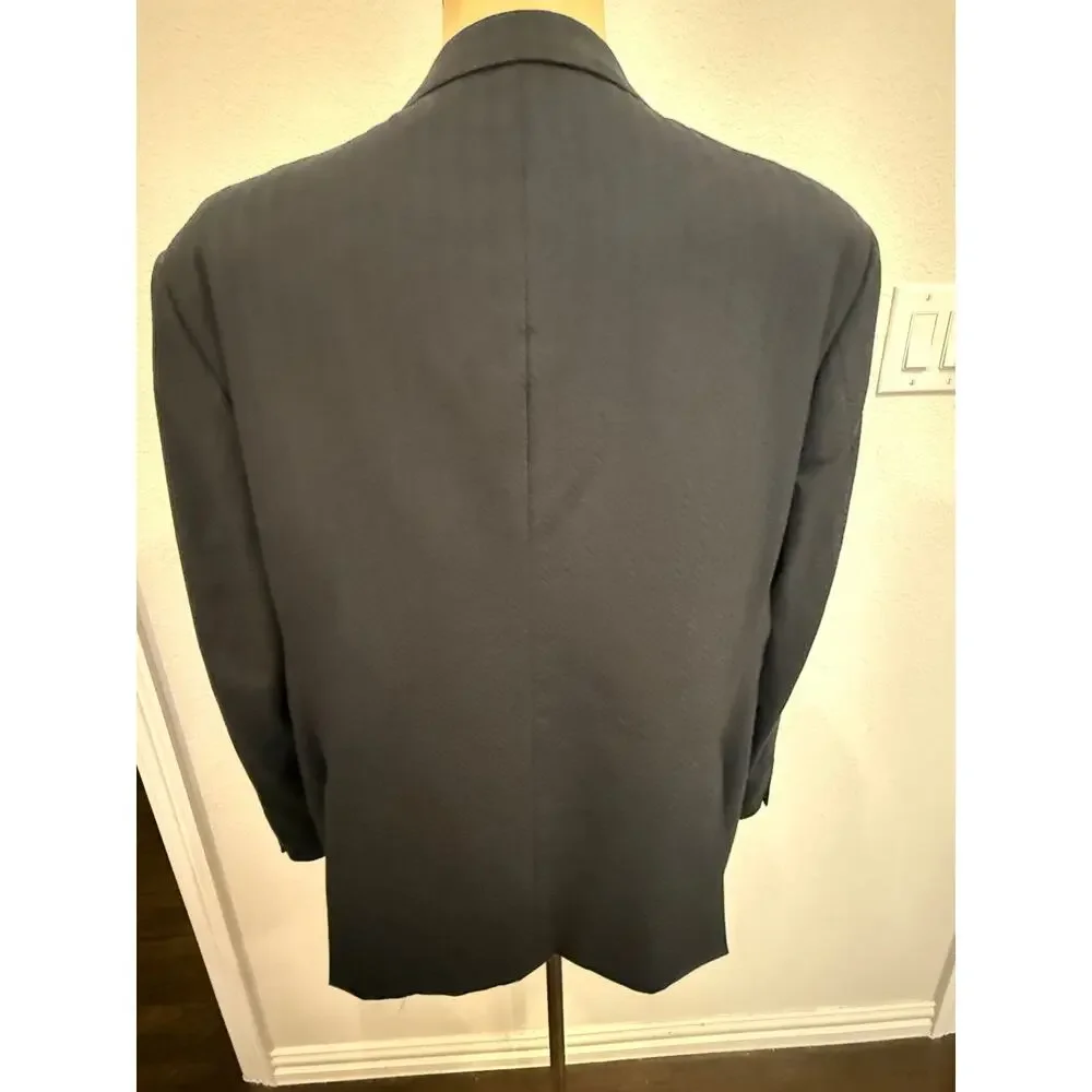 ARMANI COLLEZIONI  Black Cheron Patterned G Line Sport Coat Jacket Blazer 48 R